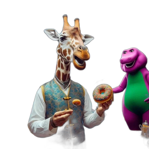 animal, food, staff, concept art, 3d render, giraffe, human, head transparent PNG cut-out