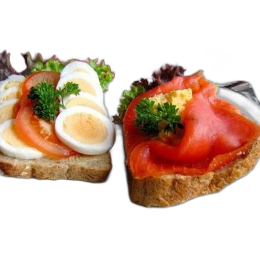 food, photorealistic, 3d render, plate, two, slices, bread, topped transparent PNG cut-out