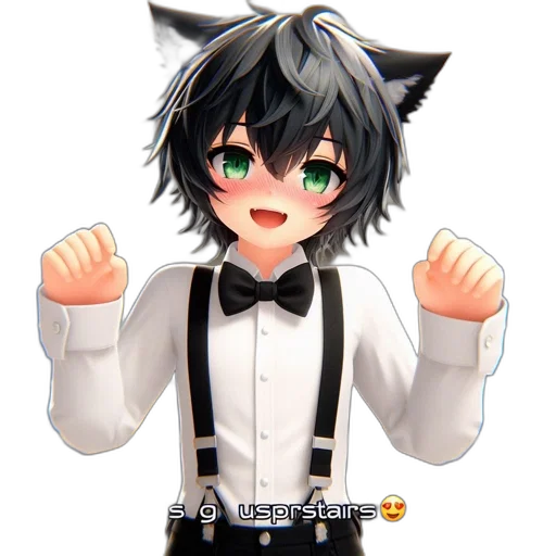 staff, animal, anime, pixel art, cartoon, 3d render, animated, character transparent PNG cut-out