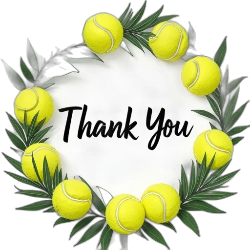 tennis, themed, thank, card transparent PNG cut-out