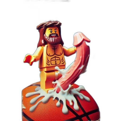 creature, 3d render, concept art, lego, figure, playfully, depicting, muscular transparent PNG cut-out