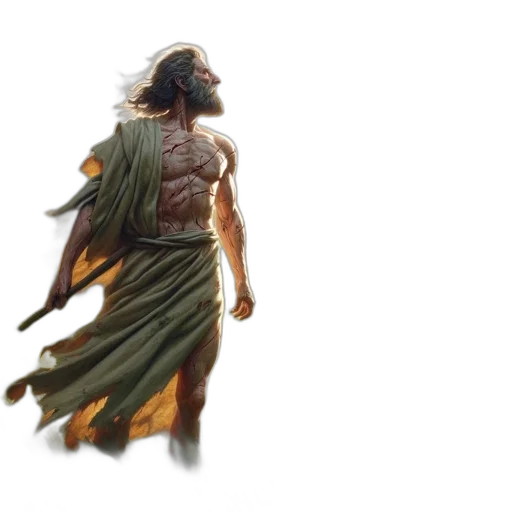 creature, sword, hair, weapon, concept art, fantasy art, 3d render, comic book art transparent PNG cut-out