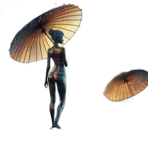 umbrella, jewelry, hat, staff, concept art, 3d render, fantasy art, photorealistic transparent PNG cut-out