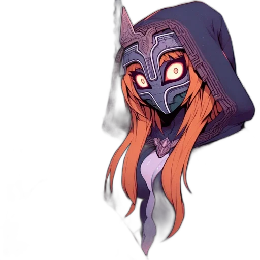 mask, creature, face, staff, concept art, anime, fantasy art, pixel art transparent PNG cut-out