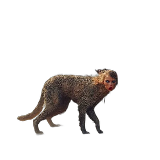 creature, animal, staff, hair, concept art, 3d render, photorealistic, pixel art transparent PNG cut-out