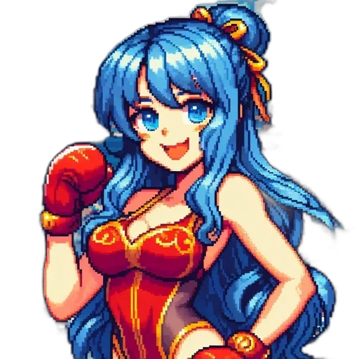 staff, crown, weapon, dress, pixel art, anime, fantasy art, concept art transparent PNG cut-out