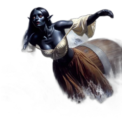 staff, concept art, fantasy art, comic book art, photorealistic, underwater, blue, dark transparent PNG cut-out
