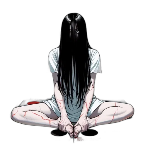 hair, mask, creature, dress, comic book art, concept art, anime, cartoon transparent PNG cut-out
