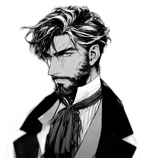 staff, face, mask, jacket, cartoon, comic book art, concept art, pencil sketch transparent PNG cut-out