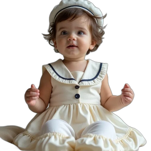dress, hat, face, crown, photorealistic, 3d render, oil painting, baby transparent PNG cut-out