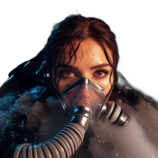 concept art, cyberpunk, photorealistic, 3d render, underwater, outer space, photograph, features transparent PNG cut-out