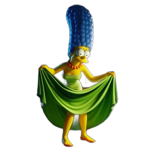 dress, hair, creature, crown, concept art, 3d render, cartoon, marge transparent PNG cut-out