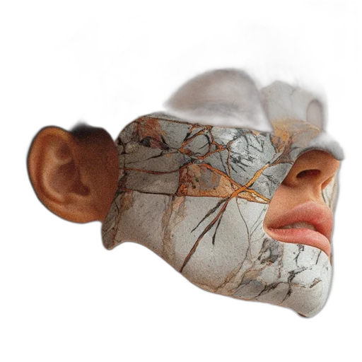 mask, face, hat, crown, photorealistic, 3d render, concept art, oil painting transparent PNG cut-out