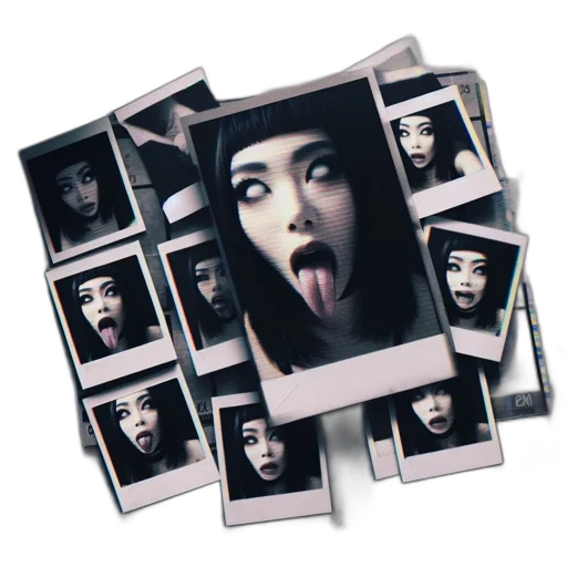 face, hat, photorealistic, assortment, instant, photos, display, woman transparent PNG cut-out