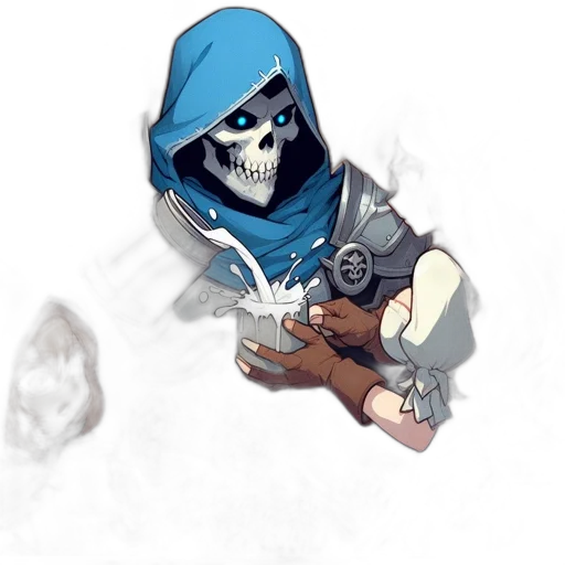 mask, weapon, staff, jacket, concept art, fantasy art, pixel art, comic book art transparent PNG cut-out