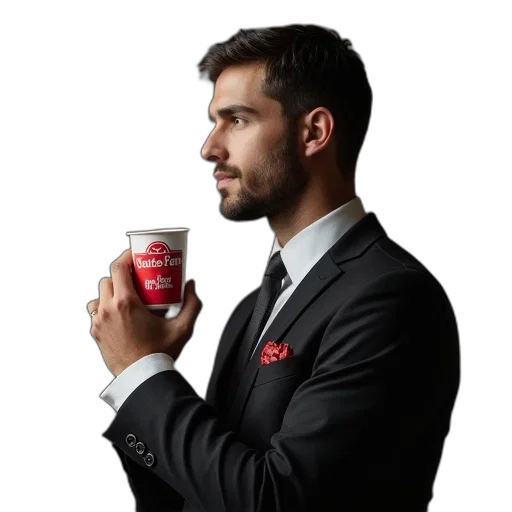 staff, jacket, photorealistic, profile transparent PNG cut-out