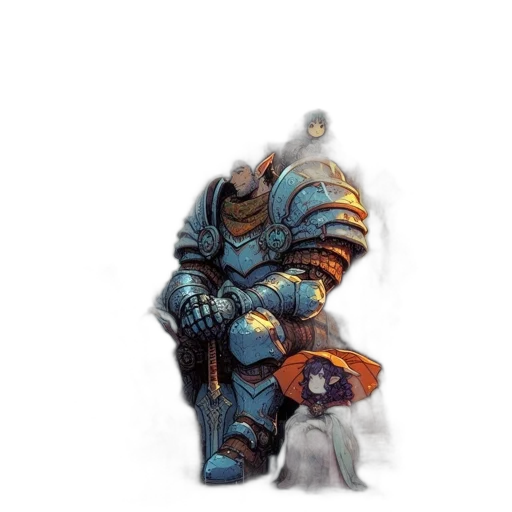 robot, weapon, sword, creature, concept art, fantasy art, watercolor, pixel art transparent PNG cut-out