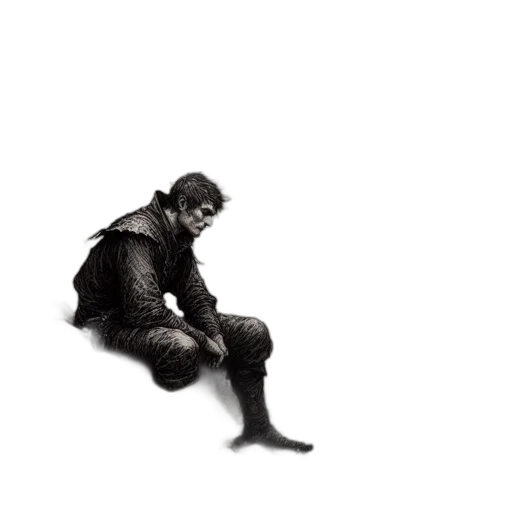 jacket, weapon, staff, creature, concept art, pixel art, comic book art, photorealistic transparent PNG cut-out