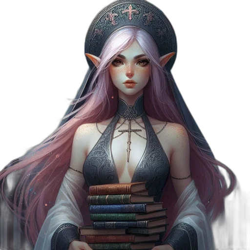 staff, dress, fantasy art, concept art, pixel art, comic book art, dark, pastel transparent PNG cut-out