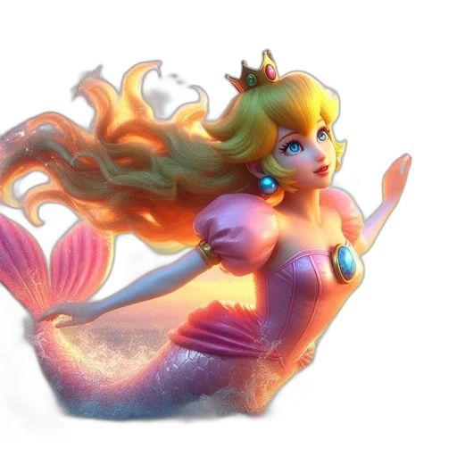 creature, concept art, 3d render, fantasy art, vaporwave, underwater, pastel, colorful transparent PNG cut-out