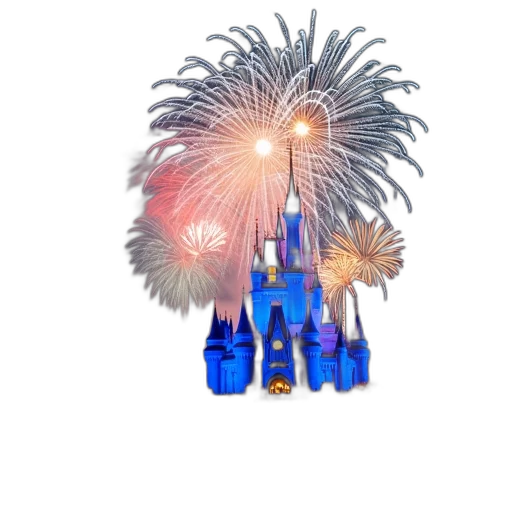 3d render, nighttime, scene, disney, theme, park, crowd, people transparent PNG cut-out