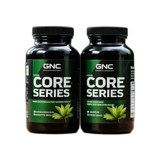 two, bottles, gnc, core, series, supplements, placed, wooden transparent PNG cut-out