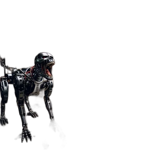 robot, animal, creature, dragon, concept art, 3d render, cyberpunk, photorealistic transparent PNG cut-out