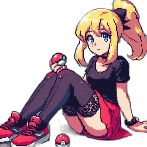 dress, staff, flower, weapon, pixel art, anime, cartoon, concept art transparent PNG cut-out