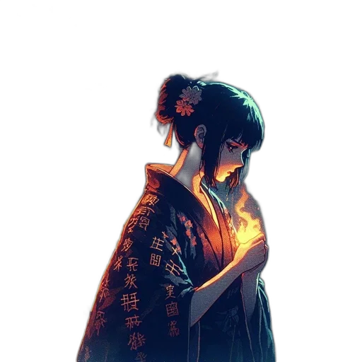 dress, dragon, face, mask, concept art, fantasy art, cyberpunk, anime transparent PNG cut-out