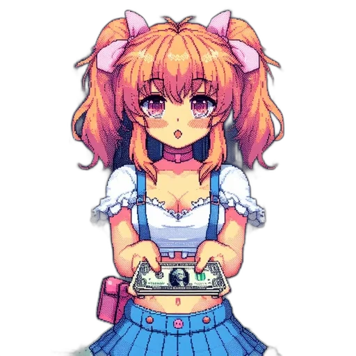 robot, dress, weapon, food, anime, pixel art, concept art, watercolor transparent PNG cut-out