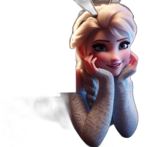 face, robot, dress, concept art, 3d render, fantasy art, cartoon, snow transparent PNG cut-out