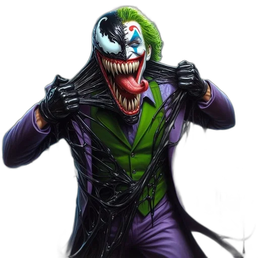 mask, face, creature, comic book art, concept art, photorealistic, fantasy art, joker-venom transparent PNG cut-out