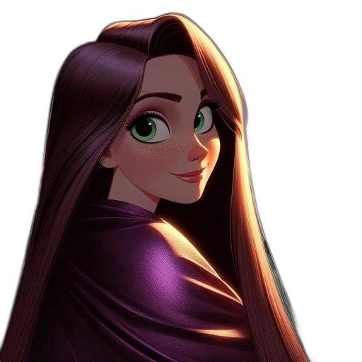 face, dress, crown, hair, cartoon, fantasy art, concept art, 3d render transparent PNG cut-out