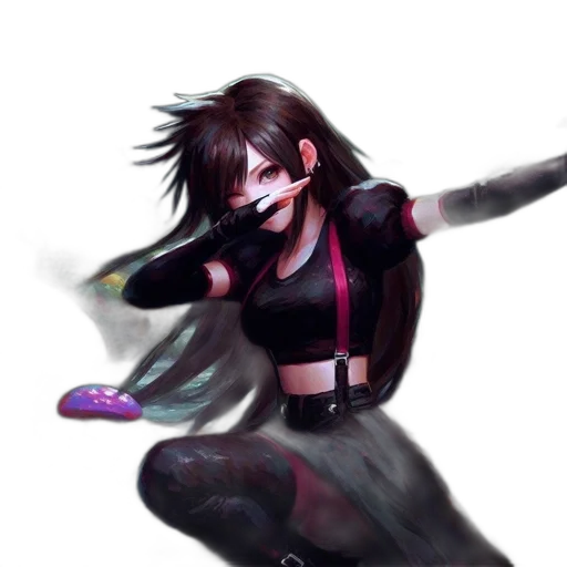 weapon, mask, creature, concept art, cyberpunk, pixel art, anime, neon lights transparent PNG cut-out