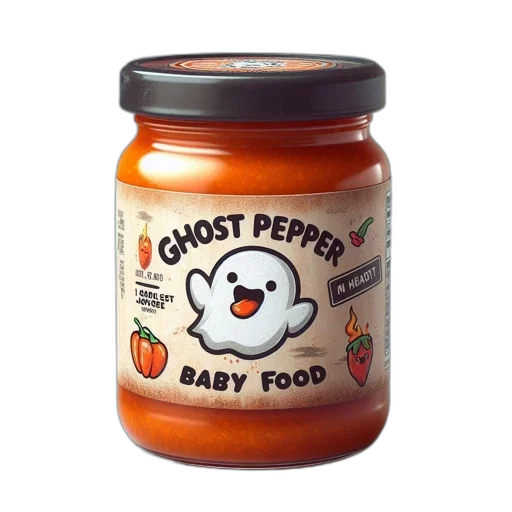 food, jar, baby, labeled, ghost, pepper, containing, spicy-looking transparent PNG cut-out