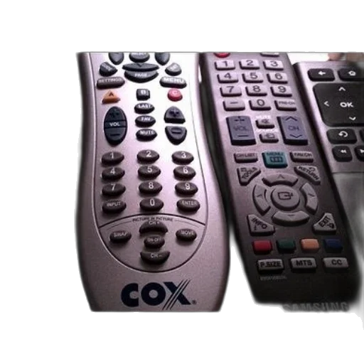 3d render, three, remote, controls, one, cox, logo, lined transparent PNG cut-out