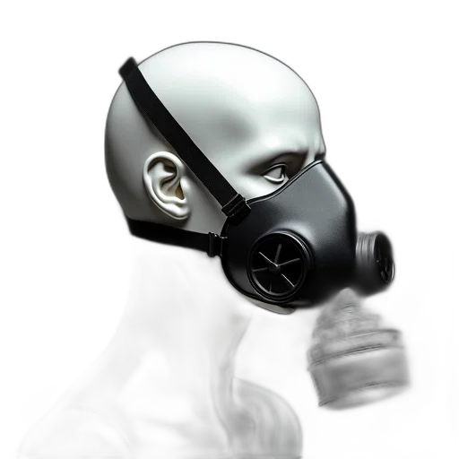 mask, robot, face, cyberpunk, concept art, 3d render, photorealistic, white transparent PNG cut-out