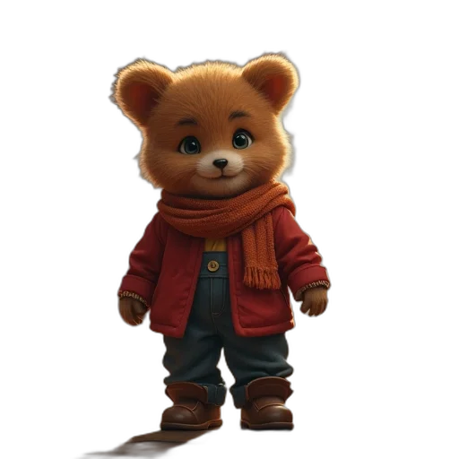 jacket, animal, staff, 3d render transparent PNG cut-out