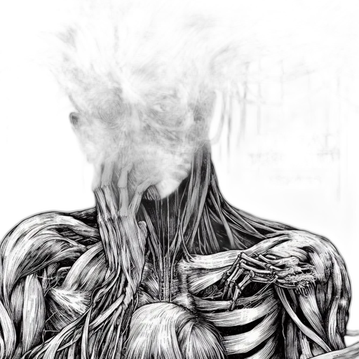 mask, hair, creature, face, comic book art, concept art, pencil sketch, cyberpunk transparent PNG cut-out
