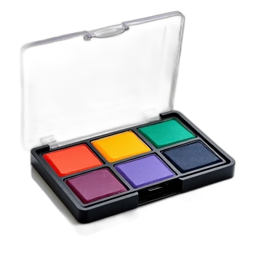 colorful, monochrome, dark, neon, compact, makeup, palette, clear transparent PNG cut-out