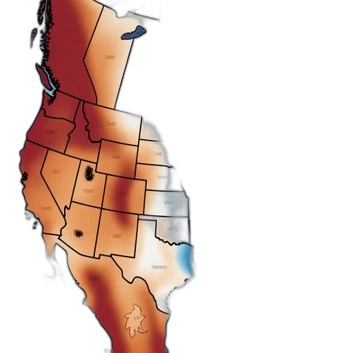 red, temperature, outlook, map transparent PNG cut-out