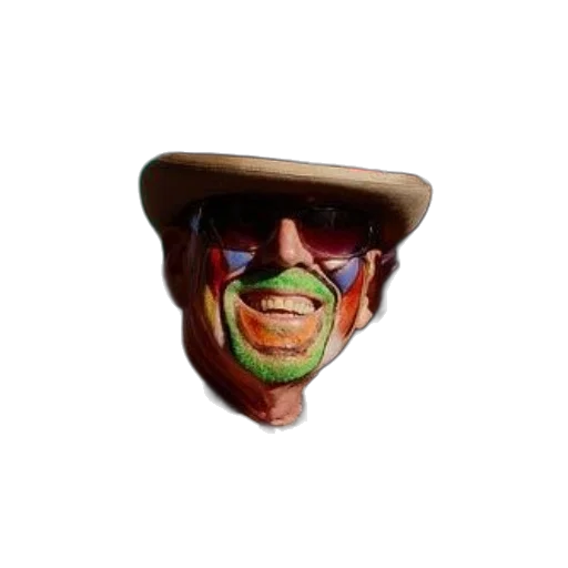 mask, face, hat, staff, 3d render, photorealistic, vibrant, colorful transparent PNG cut-out