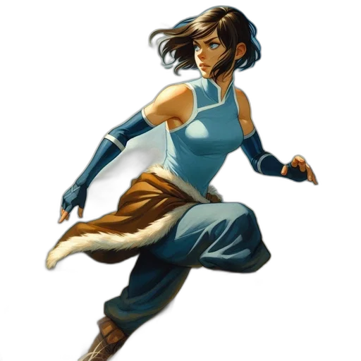 staff, concept art, fantasy art, comic book art, pixel art, blue, female, animated transparent PNG cut-out