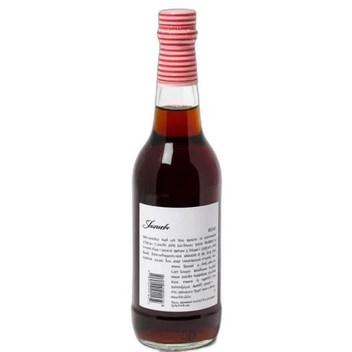 bottle, food, dark, brown, liquid, white, label, containing transparent PNG cut-out