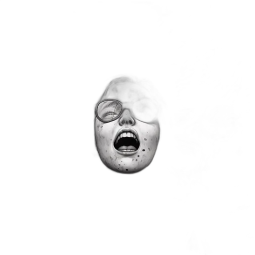 face, mask, creature, hair, photorealistic, pencil sketch, woman, wide-open transparent PNG cut-out