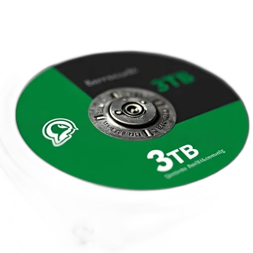 3d render, green, close-up, image, hard, drive, label, reads transparent PNG cut-out