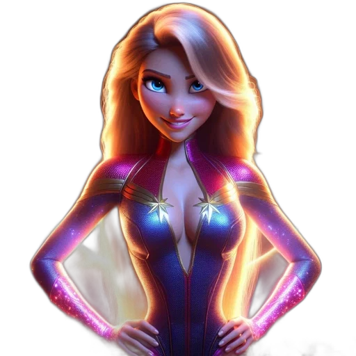 dress, concept art, comic book art, cartoon, fantasy art, neon lights, animated, female transparent PNG cut-out