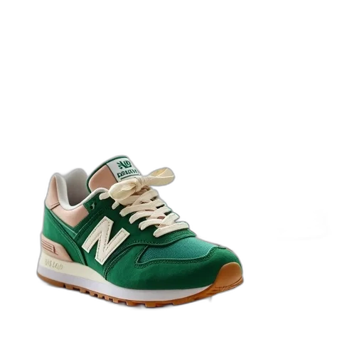 shoes, 3d render, green, pair, beige, new, balance, sneakers transparent PNG cut-out