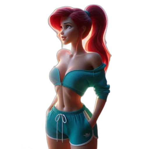 dress, concept art, fantasy art, 3d render, comic book art, underwater, neon, green transparent PNG cut-out
