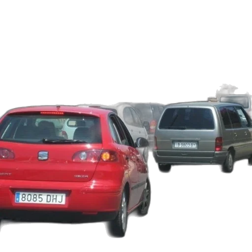 car, 3d render, red, license, plate, 8085, dhj, stuck transparent PNG cut-out